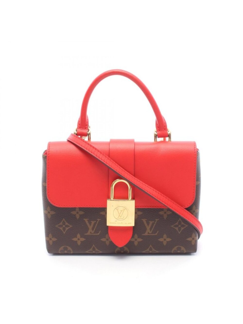 Louis Vuitton Handbag Locky BB Monogram Coquelicot Leather